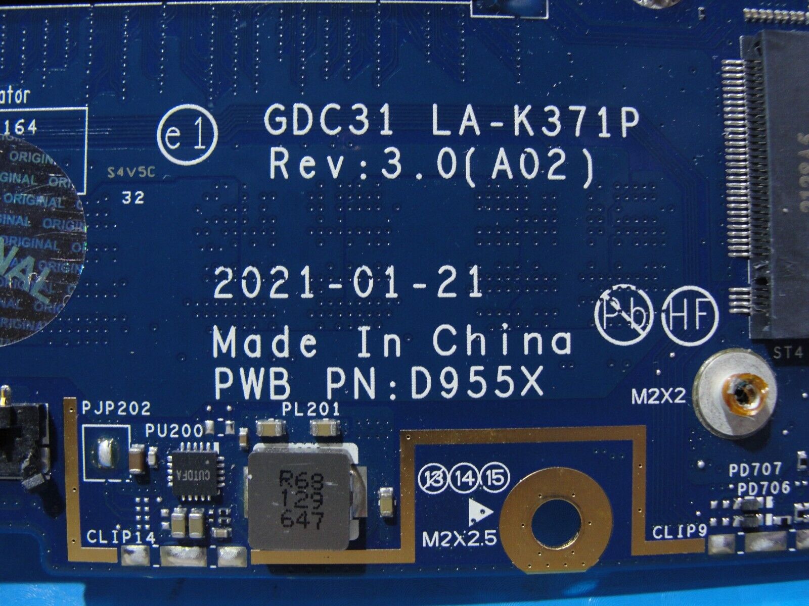 Dell Latitude 7520 15.6" Genuine Intel i5-1135G7 2.4GHz 8GB Motherboard DD87C