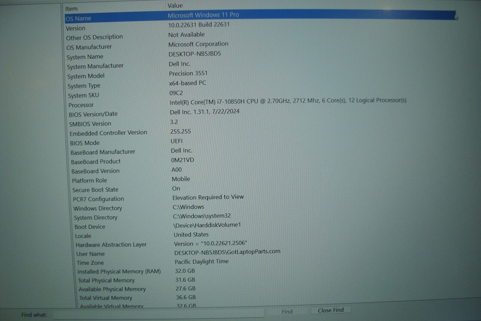 Dell Precision 3551 15.6"FHD i7-10850H NVIDIA P620 2.7GHz 32GB 512GB +Charger