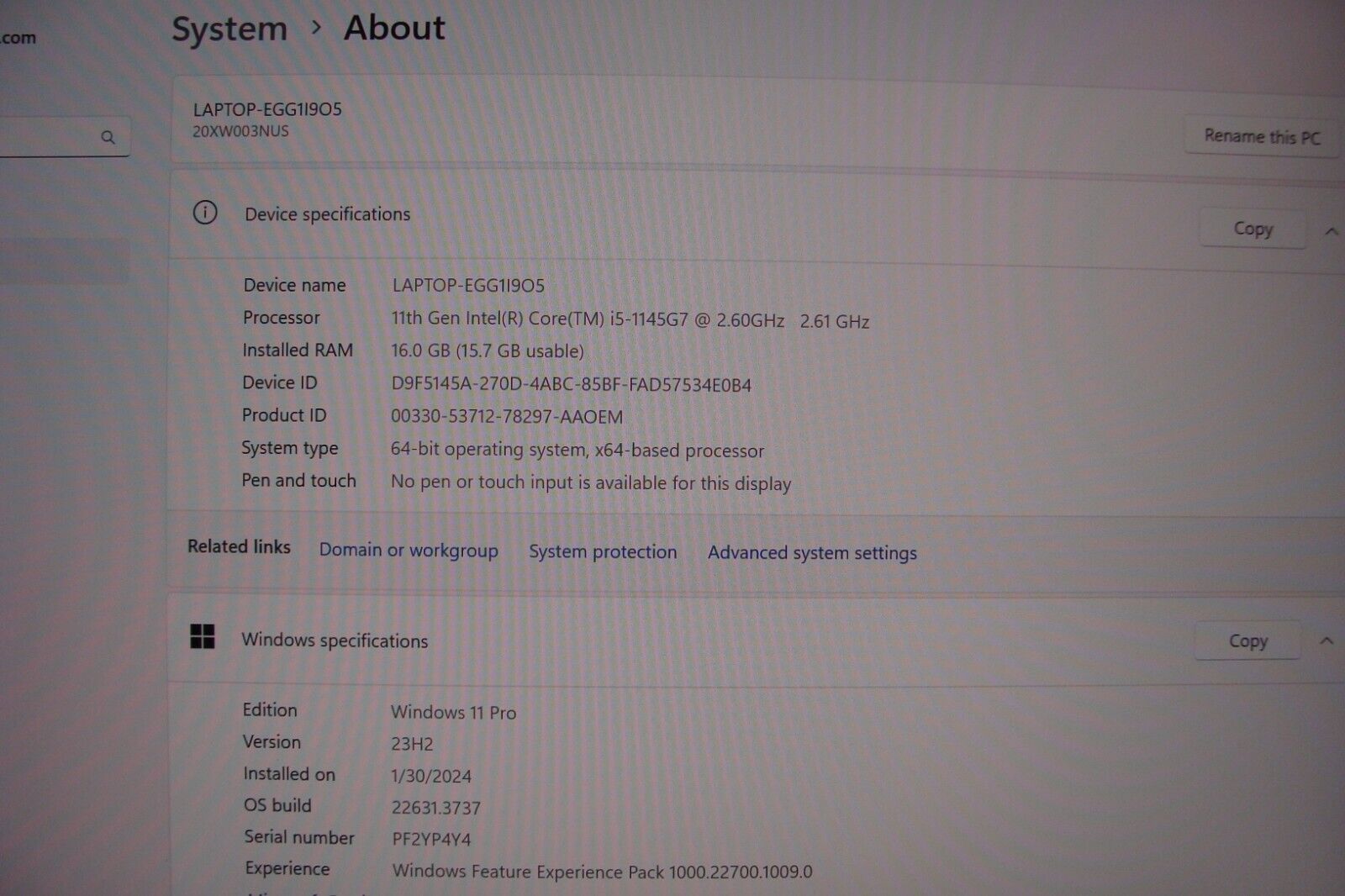 Lenovo ThinkPad X1 Carbon 9th Gen 14"WUXGA i5-1145G7 16GB 512GB PWR Battery!