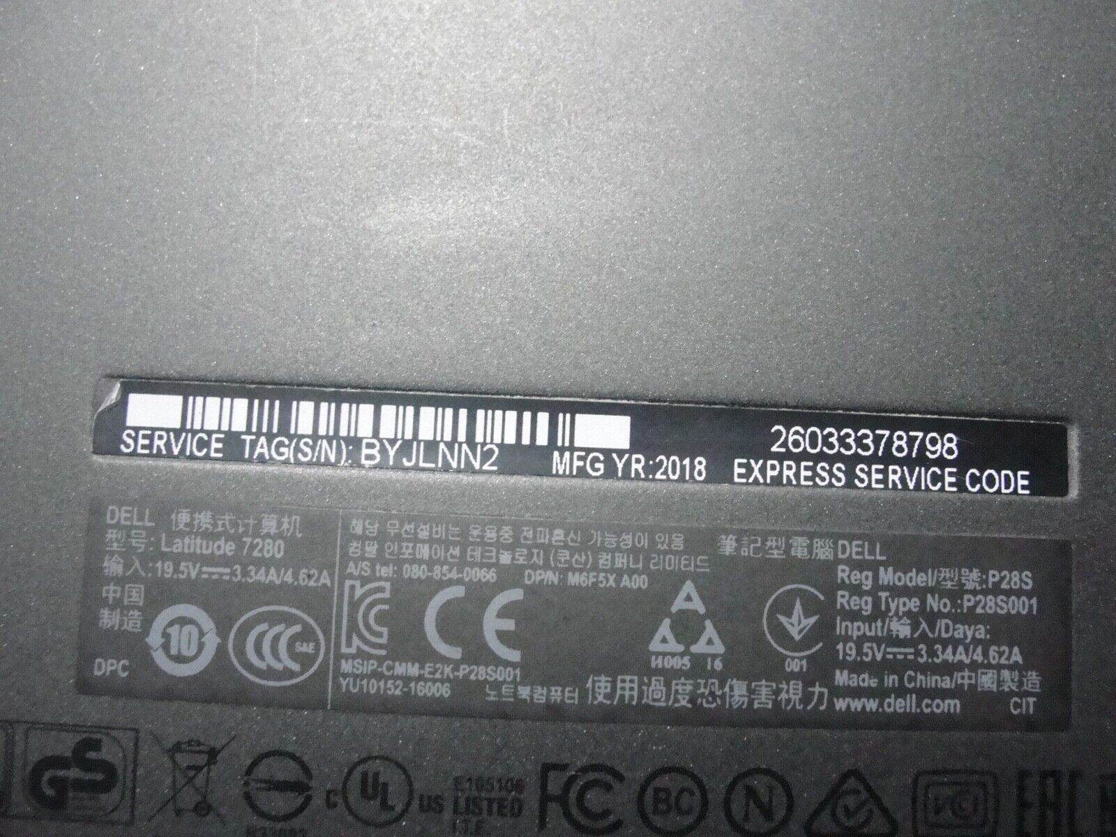Great Value! Dell Latitude 7280 i5-7300u 2.6GHz 8GB 256GB SSD Original Charger