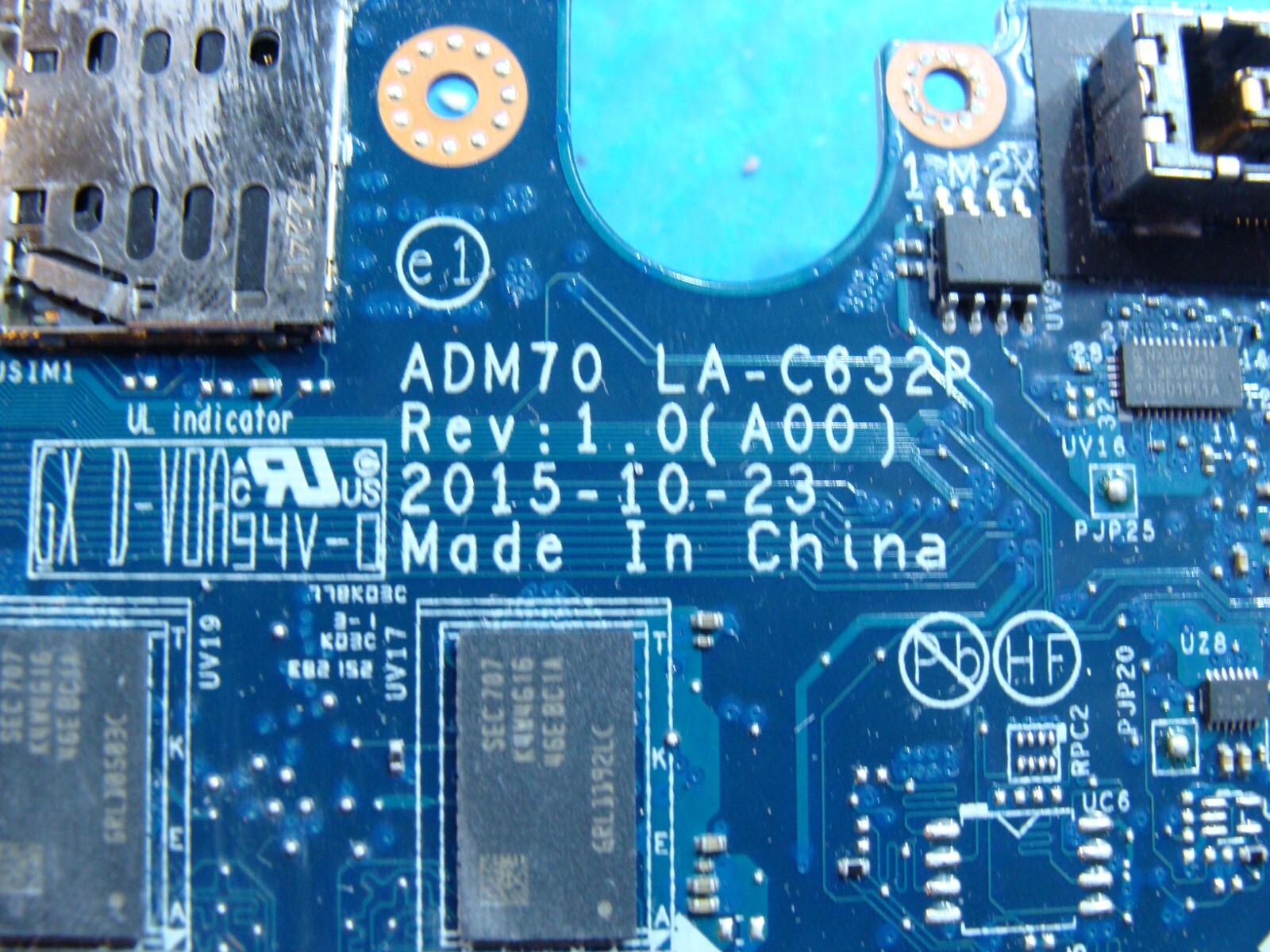 Dell Latitude 14" E5470 OEM Intel i5-6300U 2.4GHz Motherboard LA-C632P SR2F0