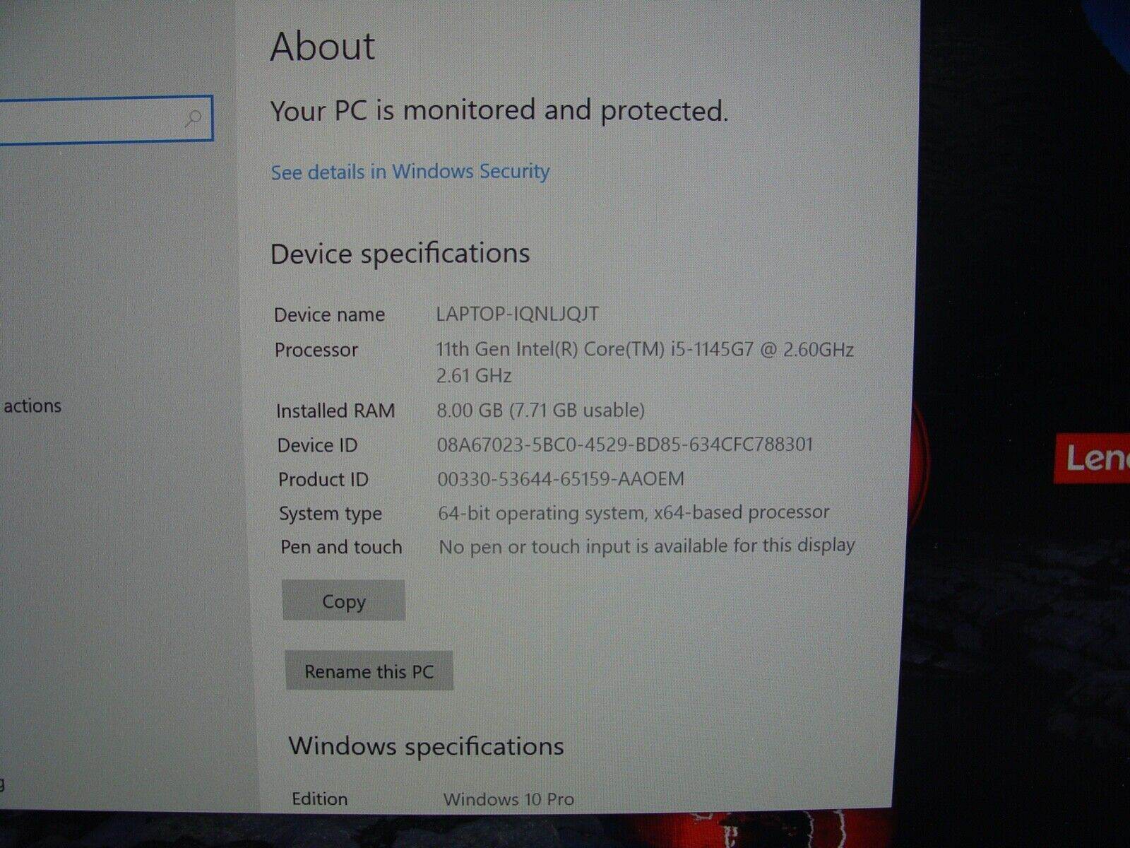 Lenovo ThinkPad X13 Gen 2 i5-1145G7 256GB SSD 99% Battery + OEM Adapter