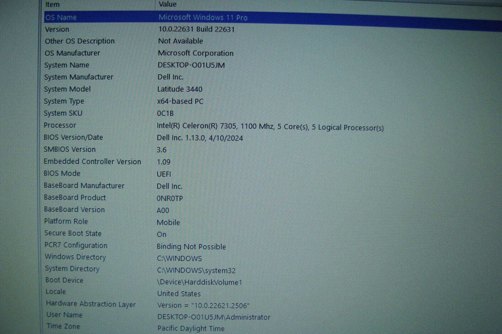 Dell Latitude 3440 14”HD celeron 7305 1.1GHz 16GB 256GB SSD +PA Warranty 02/2027