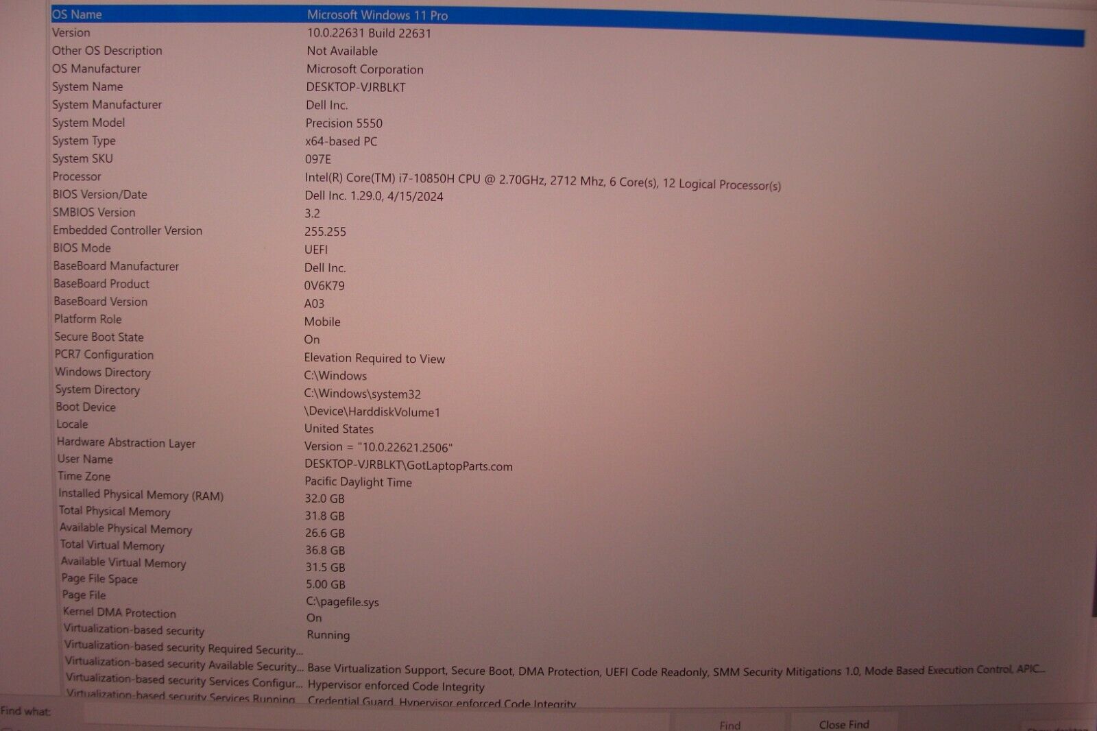 Dell Precision 5550 15.6"UHD+ TOUCH i7 10th Gen 2.7GHz 32GB 512GB Quadro T1000