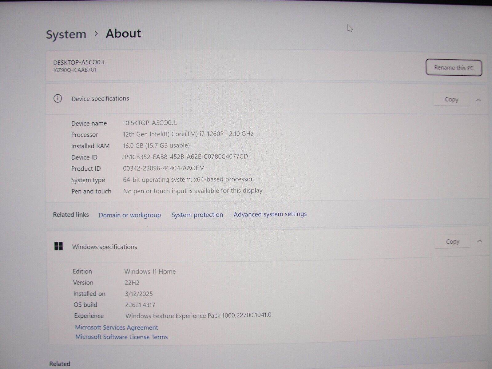 LG Gram 16Z90Q 16”WQXGA Intel Core i7-1260P 2.1GHz 16GB  SSD Reset 256GB Charger