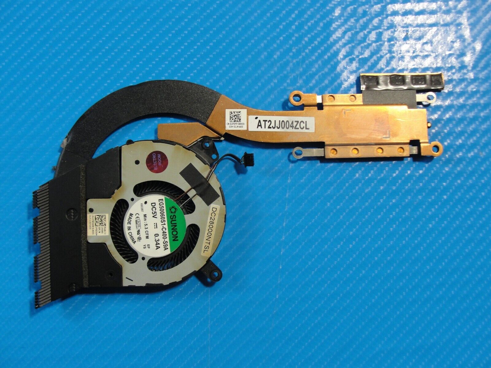 Dell Latitude 5401 14" OEM CPU Cooling Fan w/Heatsink 2P5YP YX3WM AT2JJ004ZCL