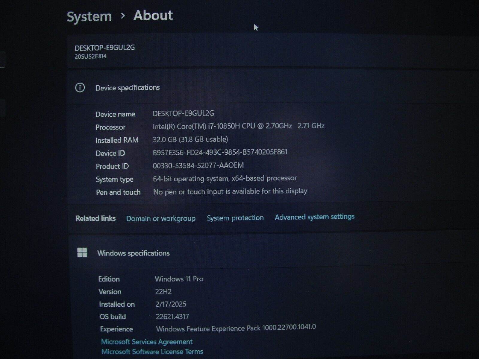 Lenovo ThinkPad P15 Gen1 15.6” FHD NVIDIA Quadro T1000 2.7GHz 32GB SSD 1TB