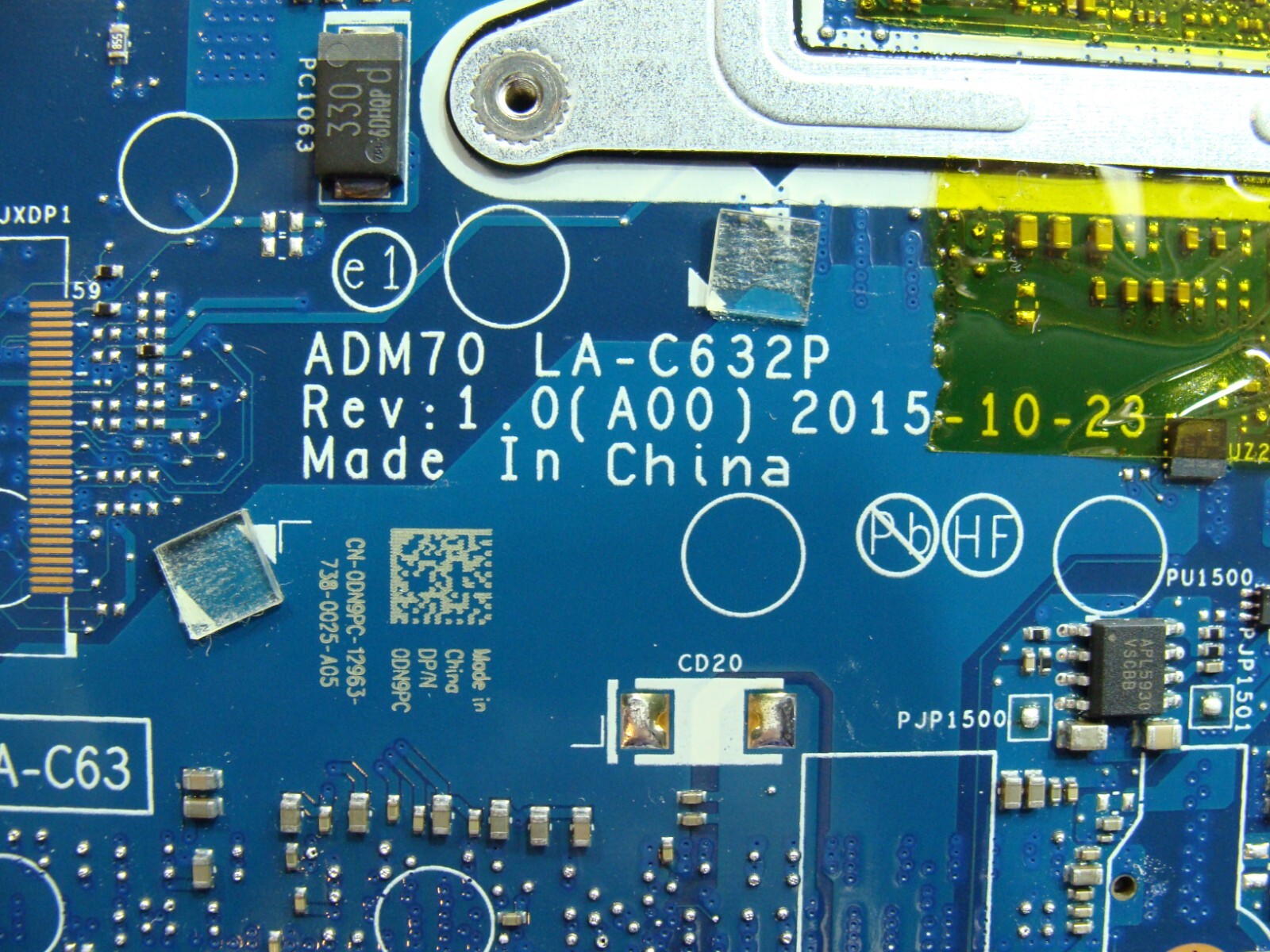 Dell Latitude 14" E5470 OEM Intel i5-6300U 2.4GHz Motherboard LA-C632P SR2F0