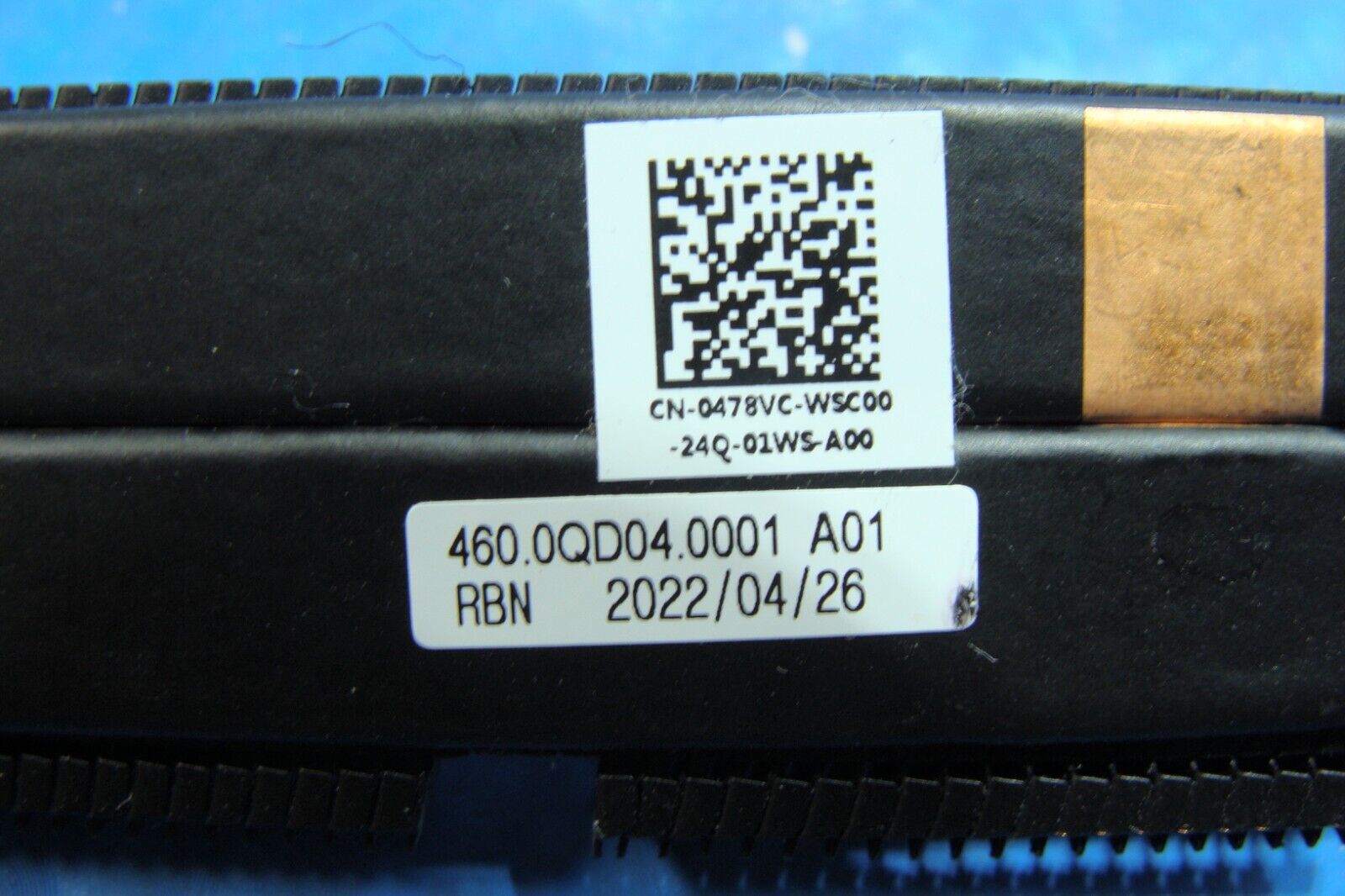 Dell Inspiron 16 7620 2in1 16" Genuine CPU Cooling Heatsink 478VC 460.0QD04.0001