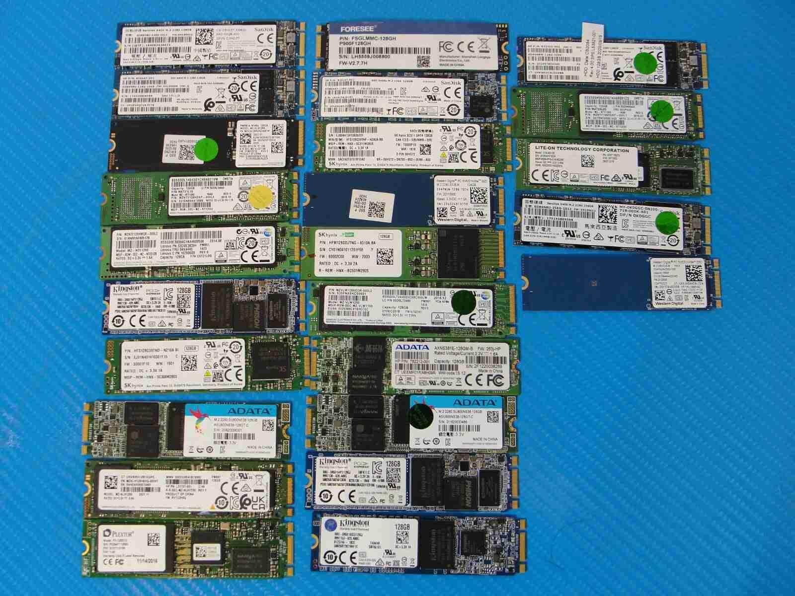 LOT of 25x Internal 128/256 GB PCIe NVMe M2 2280 Solid State Drive SSD MIX BRAND - Gotlaptoppartss