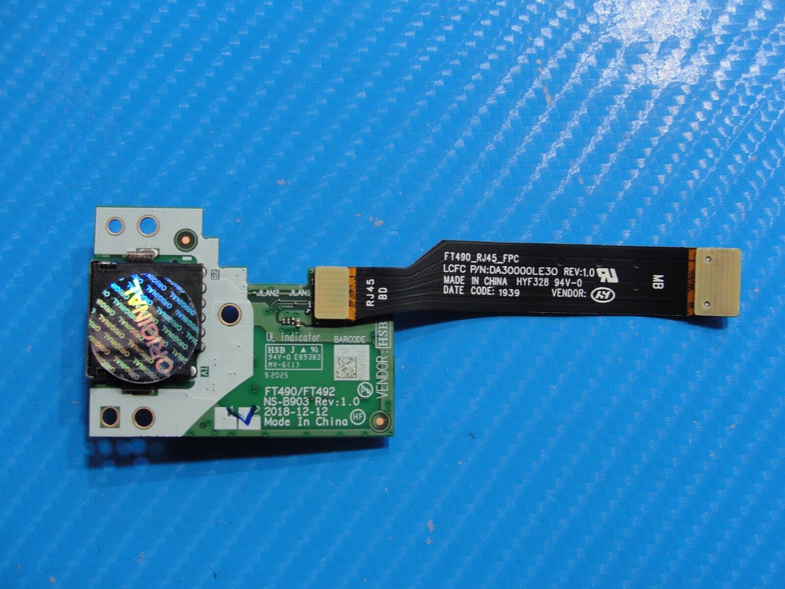Lenovo ThinkPad T14 Gen 1 14" Genuine LAN Ethernet Port Board w/Cable NS-B903