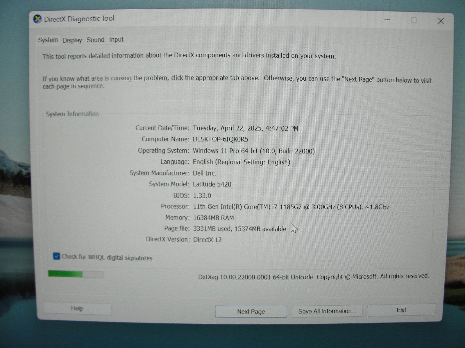 Dell Latitude 5420 14”FHD Intel Core i7-1185G7 3GHz 16GB 512GB SSD + Charger