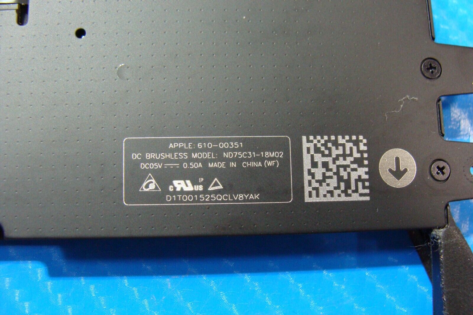 MacBook Pro A2141 16" Late 2019 MVVJ2LL/A Right Fan 923-03875