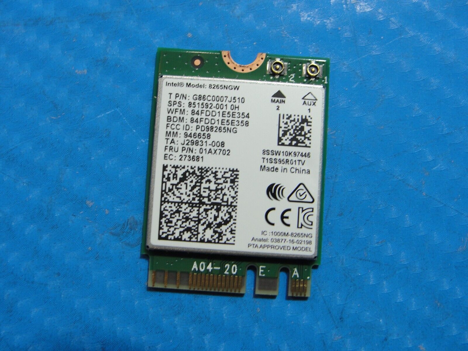 Lenovo ThinkPad X380 Yoga 13.3" Genuine Wireless WiFi Card 8265NGW 01AX702
