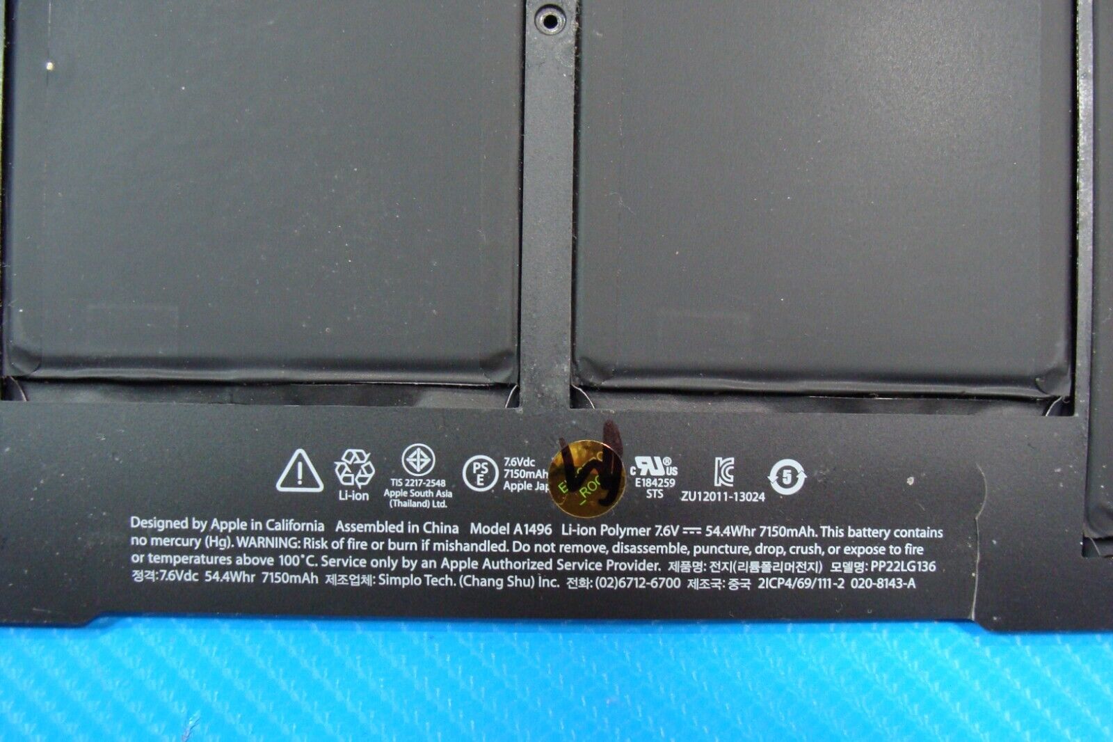 MacBook Air A1466 Mid 2013 MD760LL/A 13