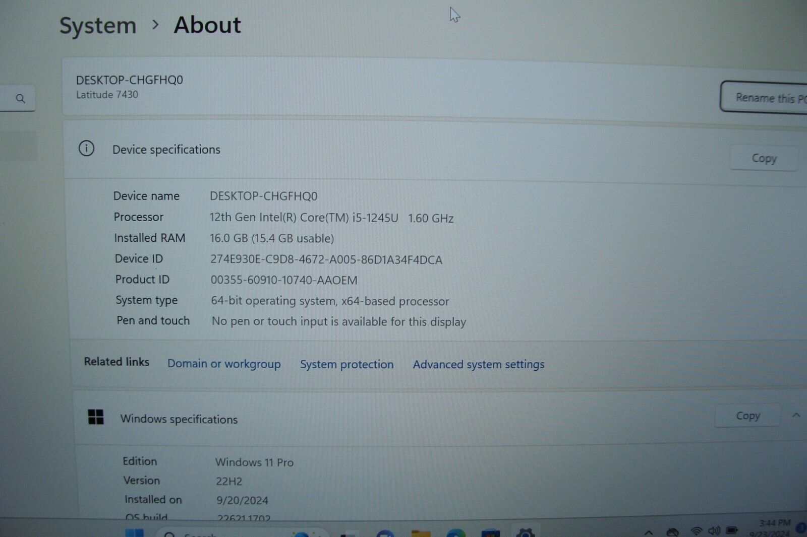 Dell Latitude 7430 14" FHD Intel i5-1245U max4.4GHz 16GB 512GB SSD Warranty 2026