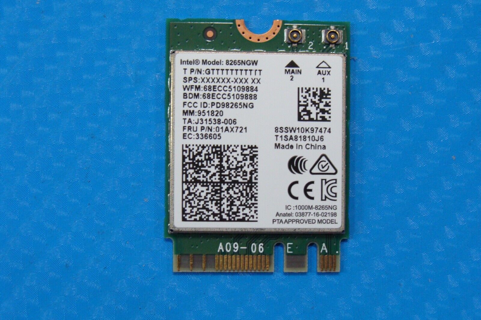 Lenovo ThinkPad Yoga 370 13.3" WiFi Wireless Card 8265NGW 01AX721