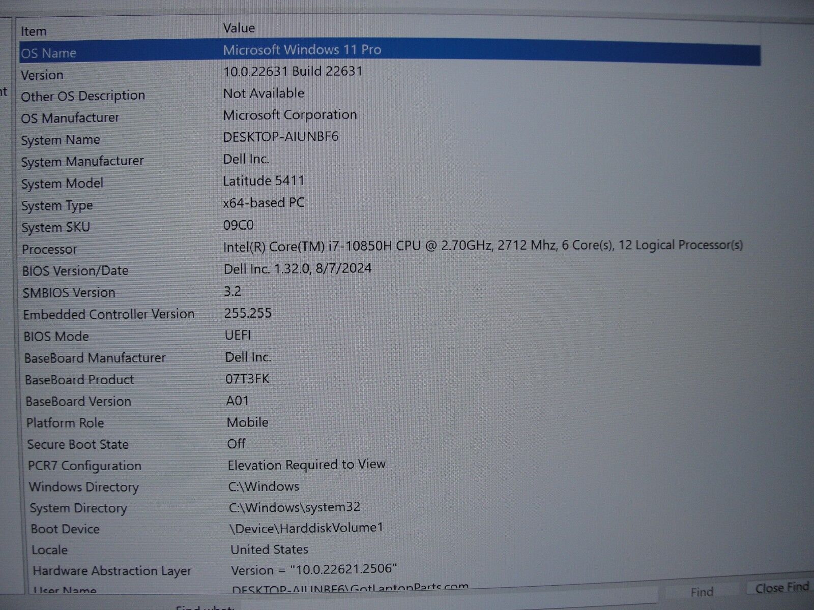 Dell Latitude 5411 14"FHD TOUCH i7-10850H 2.7GHz 16GB 512GB SSD NVIDIA MX250 2GB