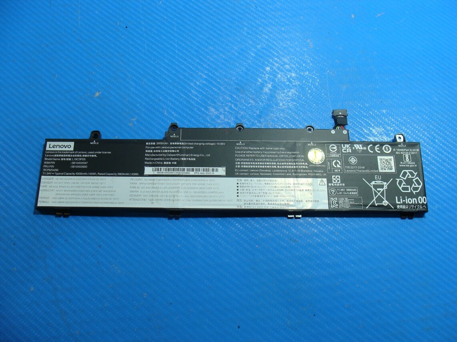 Lenovo ThinkPad E15 Gen 2 15.6" Battery 11.34V 45Wh 4000mAh L19C3PD5 5B10X02600
