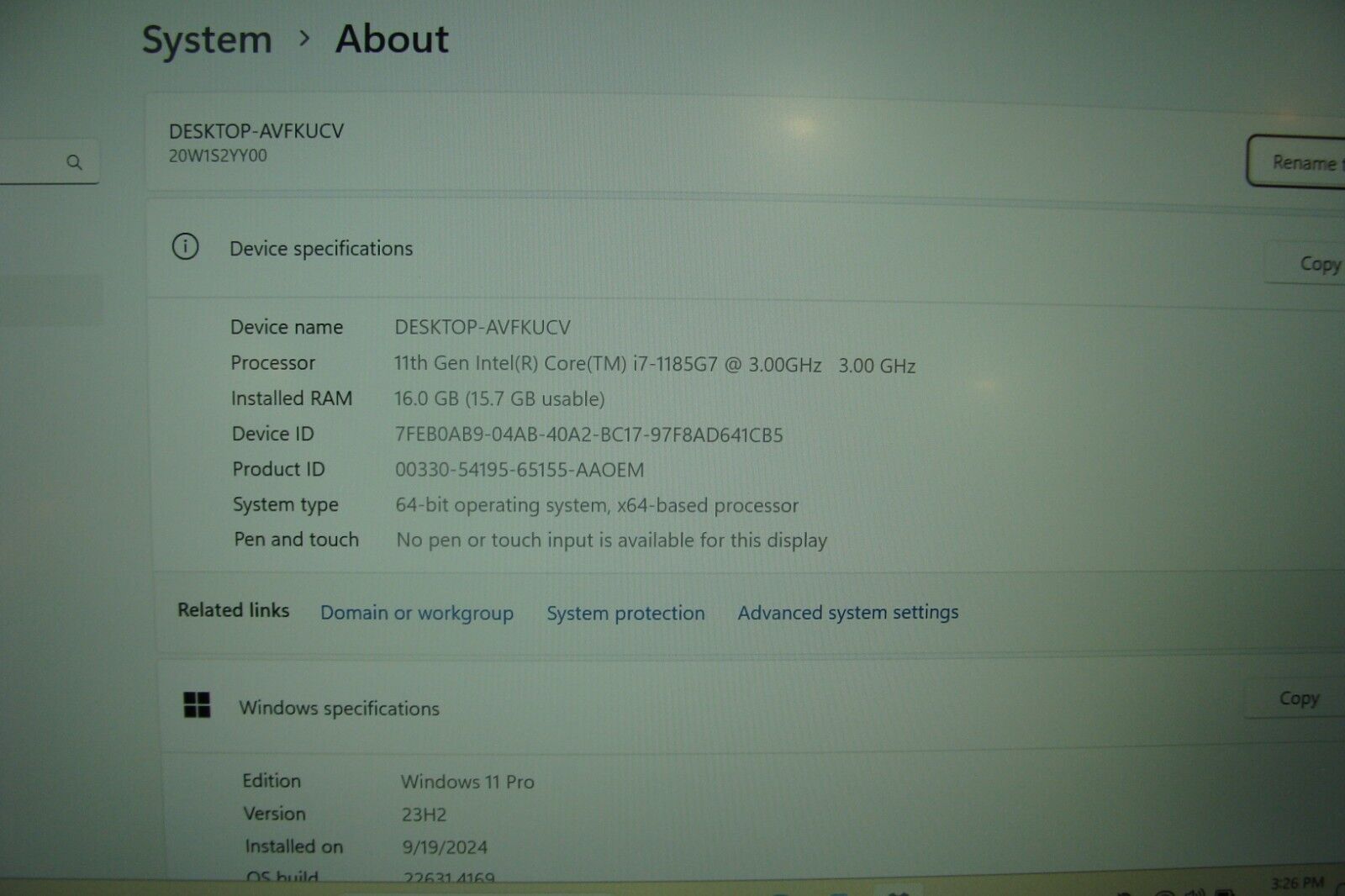Lenovo ThinkPad T14 Gen 2i 14"FHD vPro i7-1185G7 3GHz 16GB RAM 256GB SSD+Charger