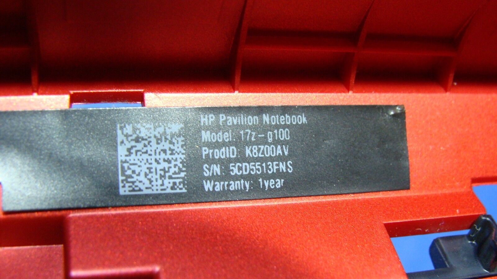 HP Pavilion 17.3" 17z-g100 Genuine Laptop Bottom Case Base Cover Red 38X18TP303