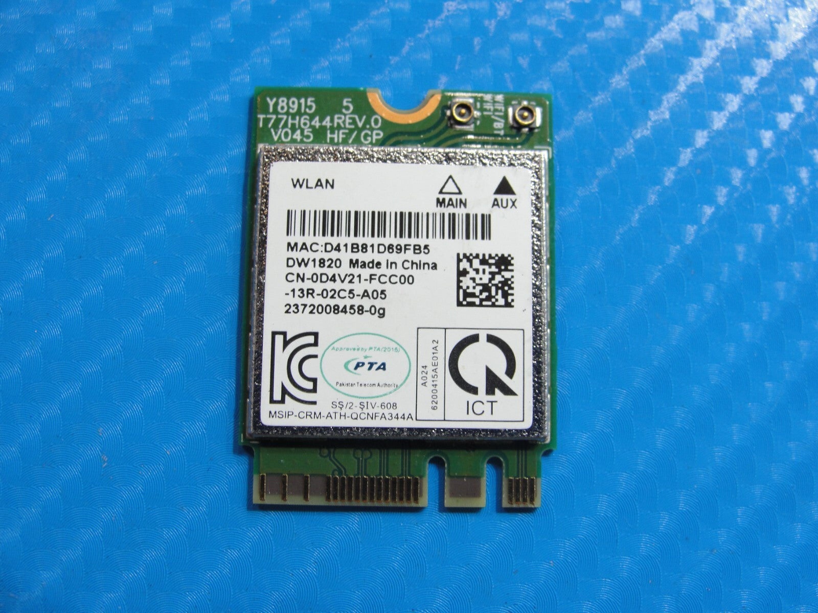 Dell Precision 3551 15.6" Genuine Laptop Wireless WiFi Card QCNFA344A D4V21