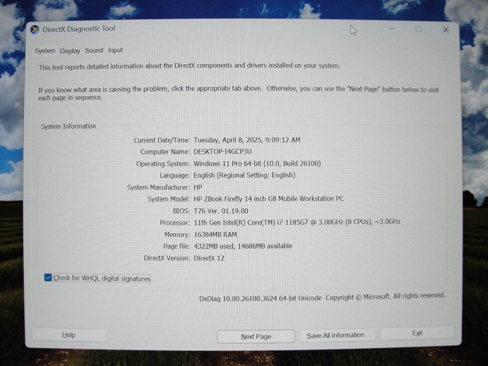 HP ZBook Firefly G8 14”FHD Core i7-1185G7 3GHz 16GB SSD Reset 512GB +Charer