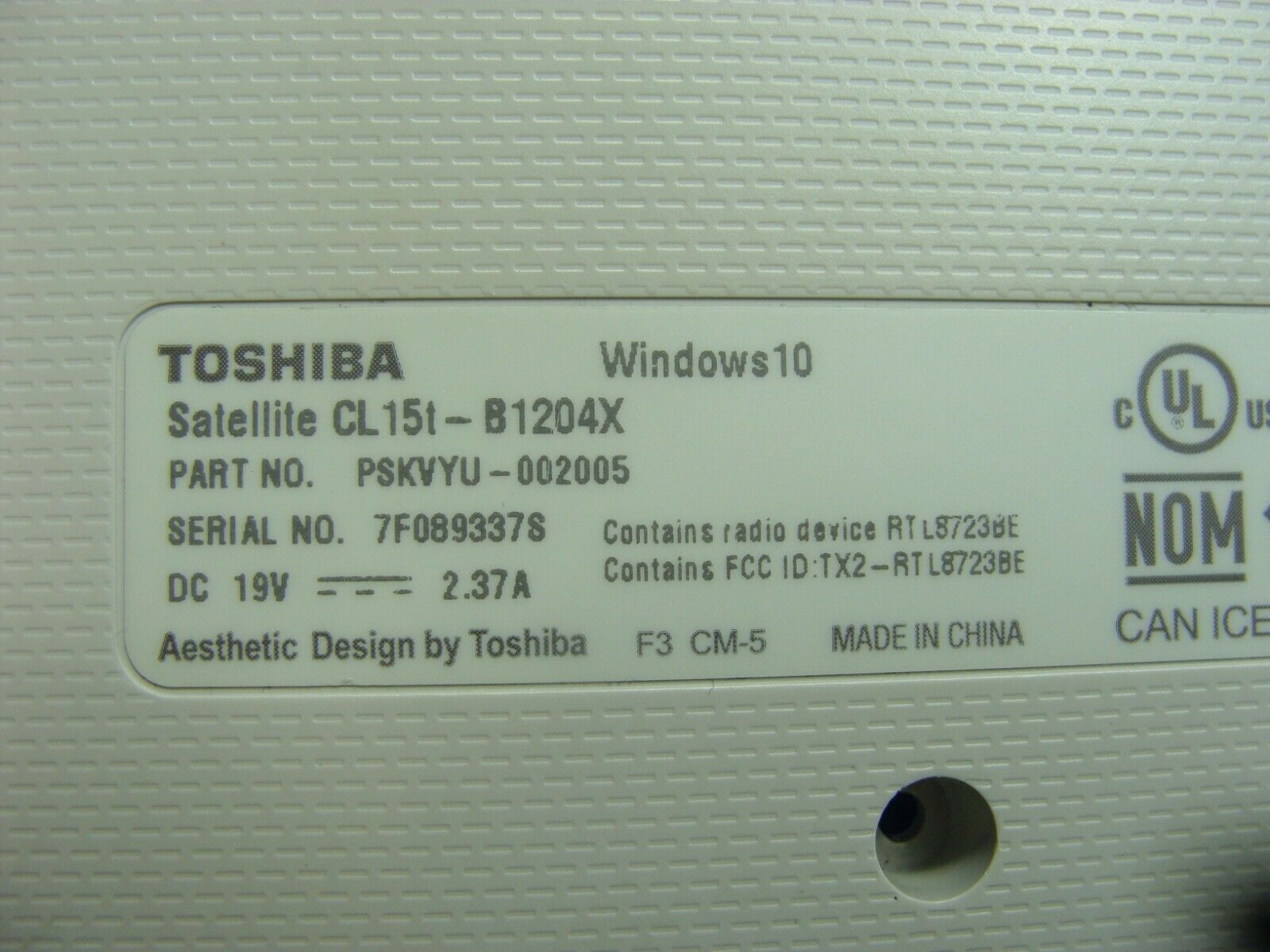 Toshiba Satellite CL15t-B1204x 11.6