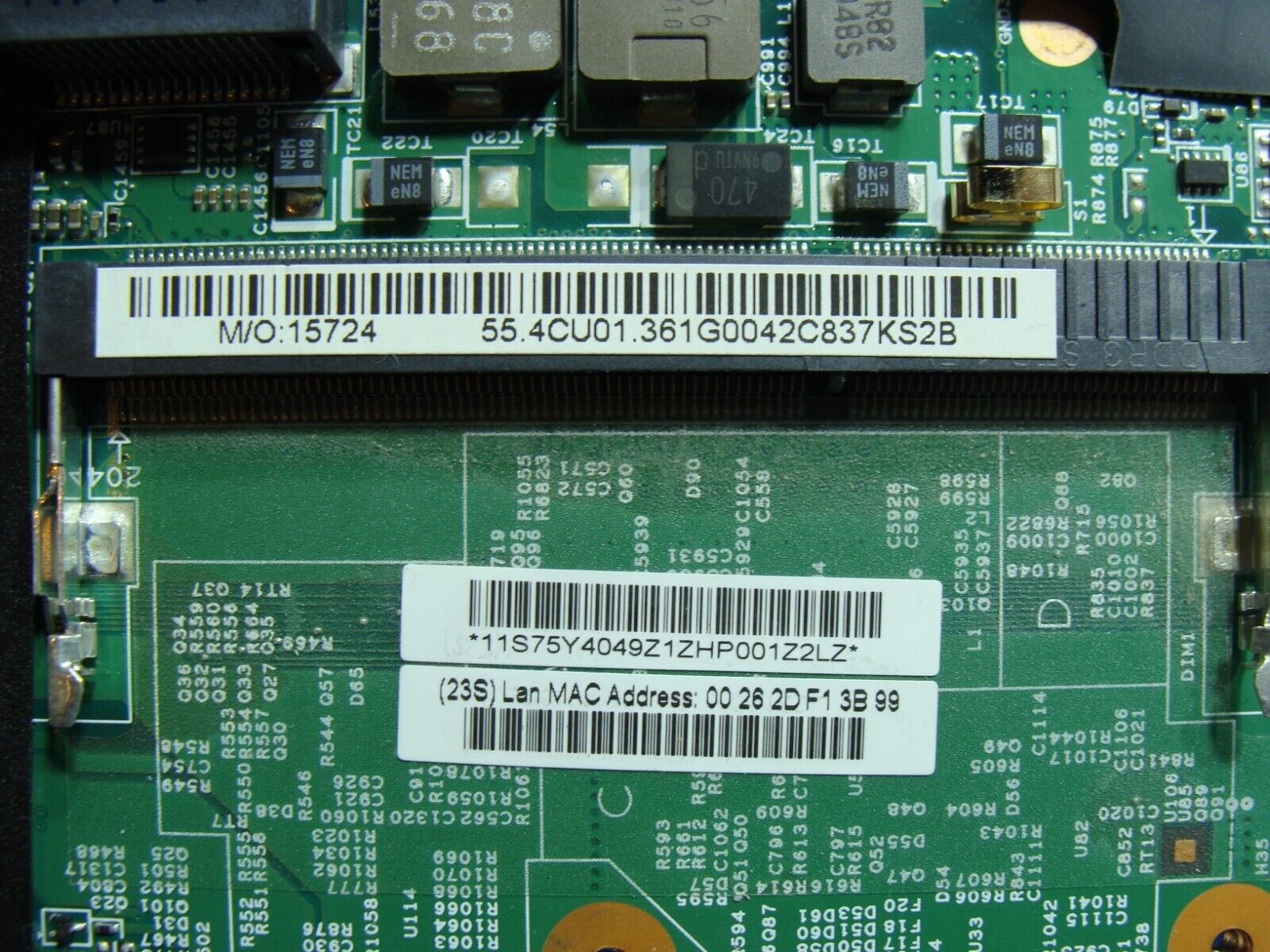 Lenovo ThinkPad 15.6" T510 Genuine Laptop Intel Socket Motherboard 55.4CU01.361