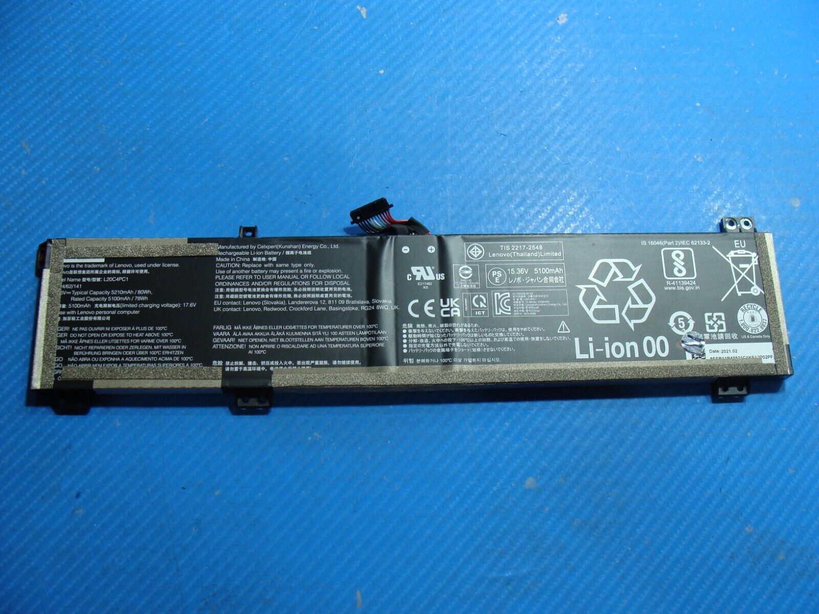 Lenovo Legion 15.6" 5i Gen 6 Genuine Laptop Battery 15.36V 78Wh 5100mAh L20C4PC1