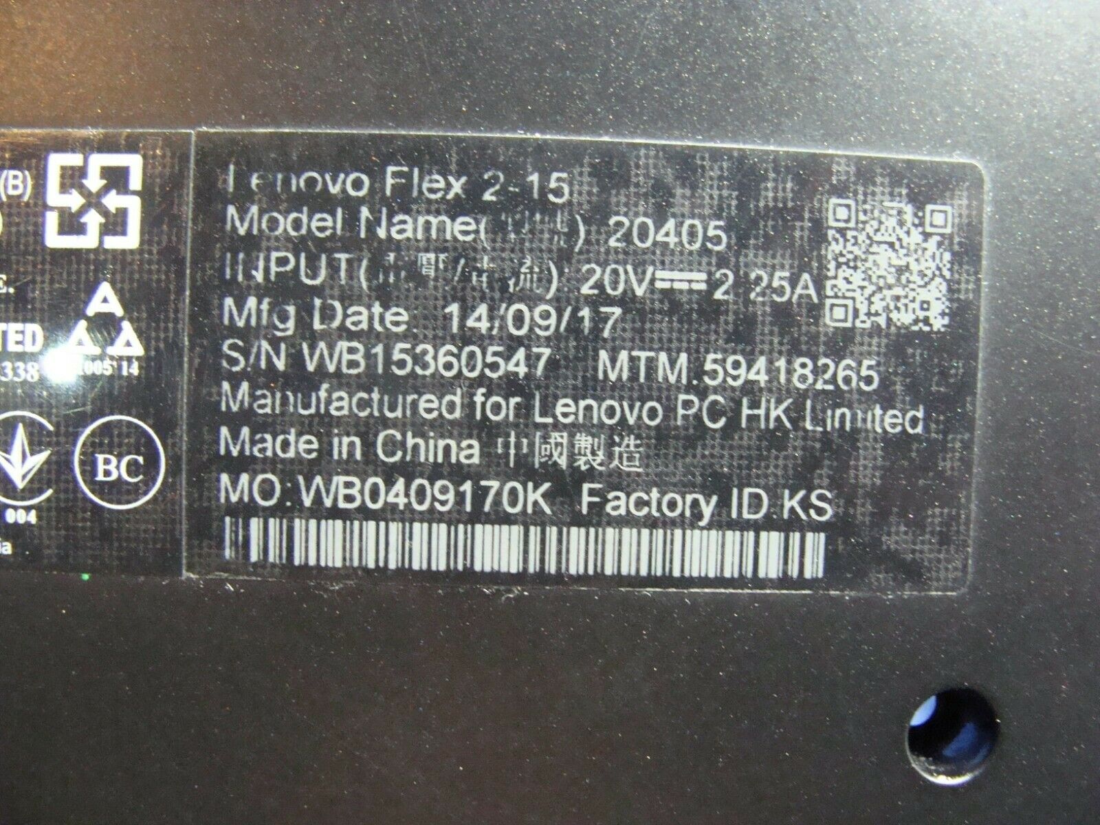 Lenovo Flex 15.6" 2-15 OEM Bottom Case Base Cover 5CB0F76746 460.00Z0Z.0004 GLP* Lenovo