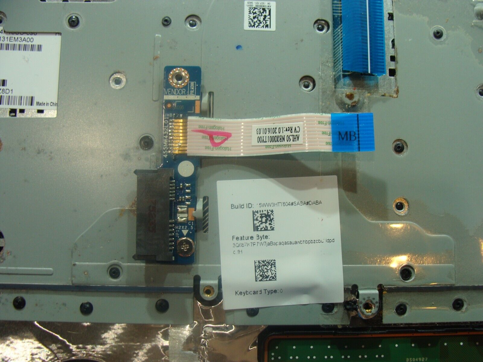 HP 15-ac163nr 15.6" Genuine Palmrest w/Touchpad Keyboard AP1EM000332