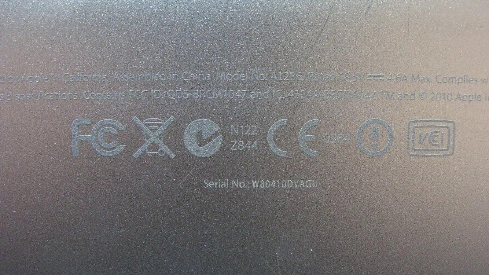 MacBook Pro 15" A1286 2010 MC371LL/A Genuine Laptop Bottom Case Silver 922-8709
