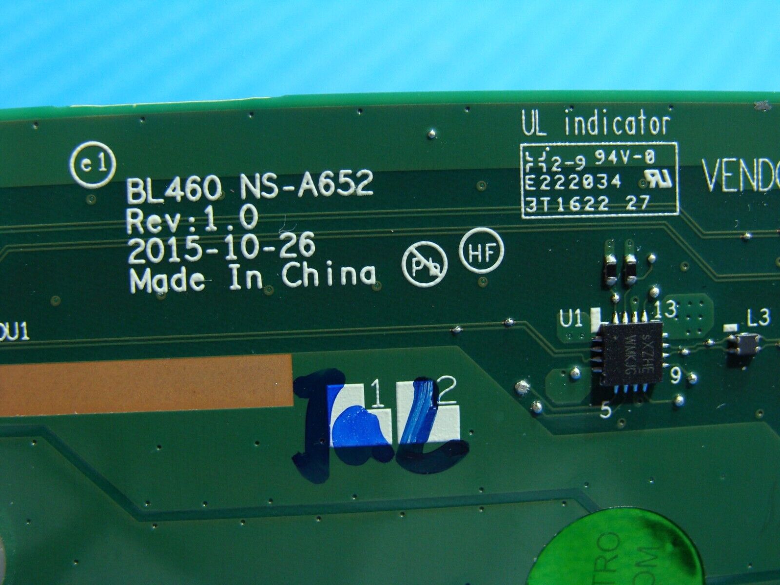 Lenovo ThinkPad L460 14" Audio Jack USB Port Board NS-A652
