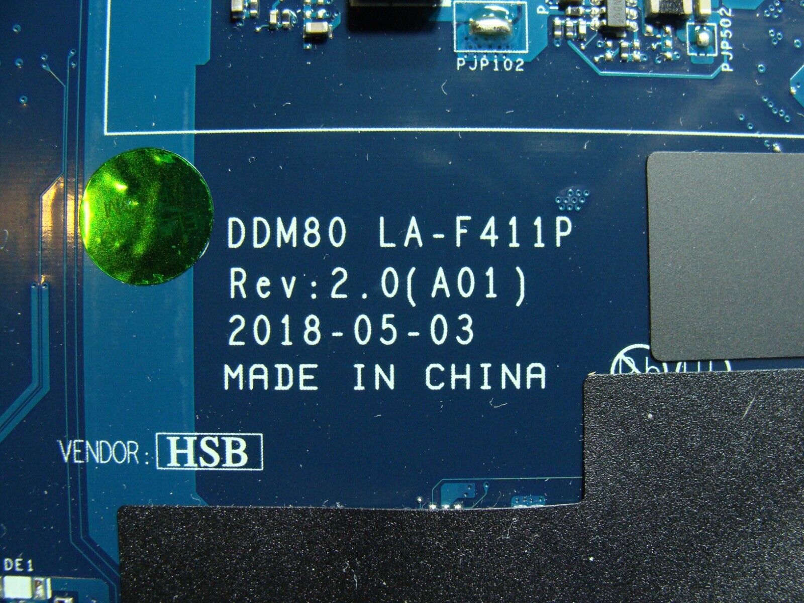 Dell Latitude 5590 15.6" Intel i5-7300U 2.6GHz Motherboard 7VT54 LA-F411P