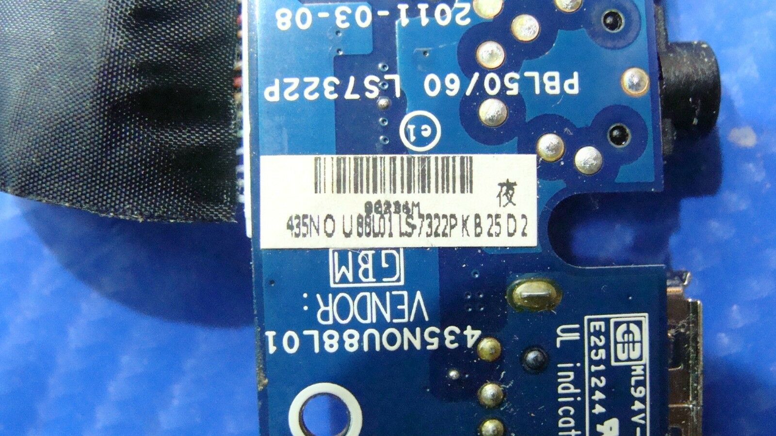 Asus K53U 15.6" Genuine Laptop USB Dual Audio Board w/ Ribbon LS7322P ASUS
