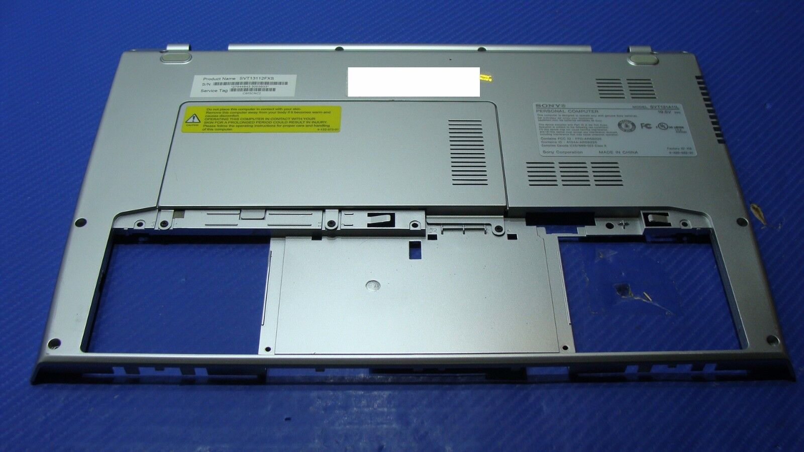 Sony Vaio 13.3 SVT13112FXS Genuine Laptop Bottom Case Silver 60.4UJ02.002