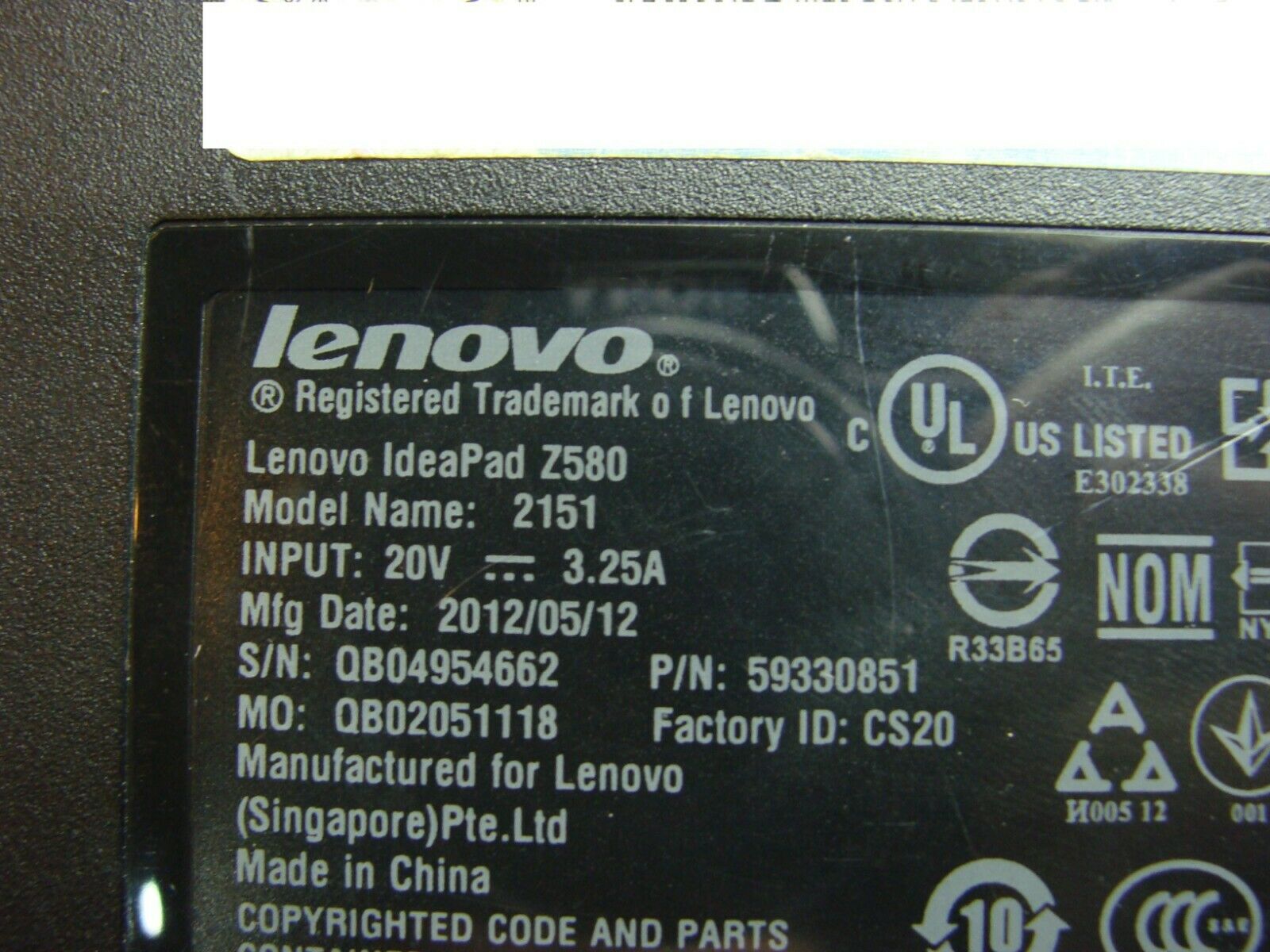 Lenovo IdeaPad Z580 2151 15.6