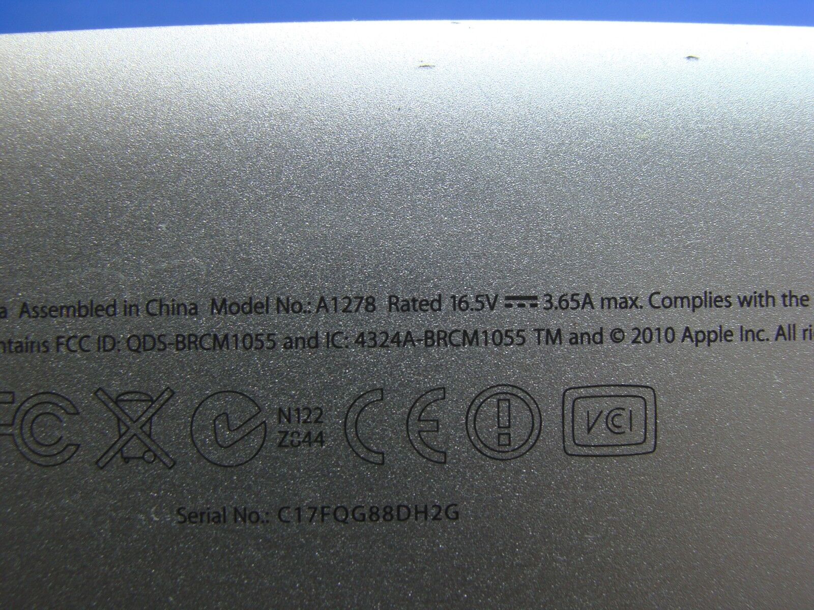 MacBook Pro A1278 13" Early 2011 MC700LL/A Bottom Case Housing 922-9447