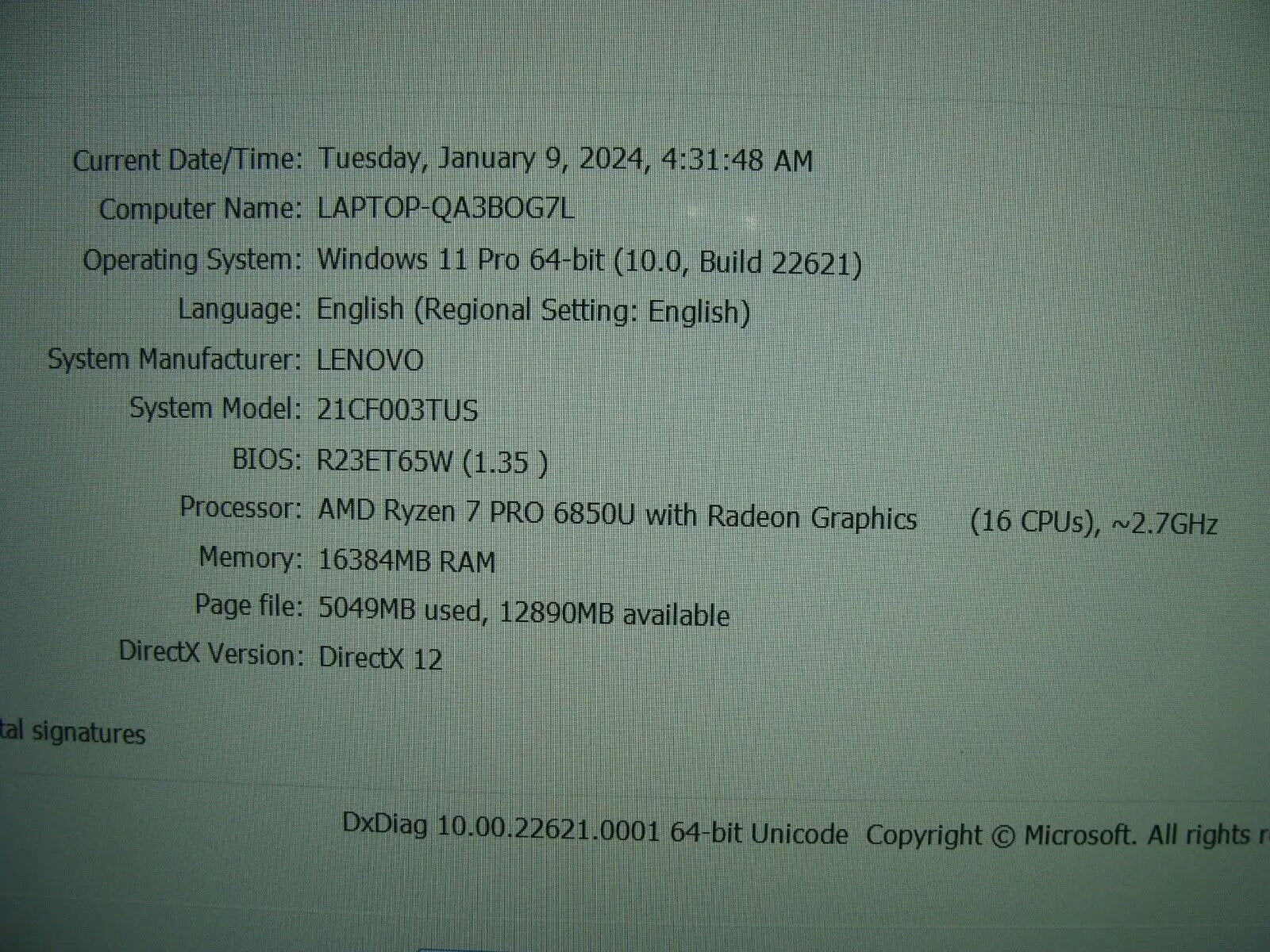 2023 Lenovo ThinkPad T14 Gen 3 14WUXGA TOUCH AMD 7 Pro 6850U 2.7GHz 16GB 512GB