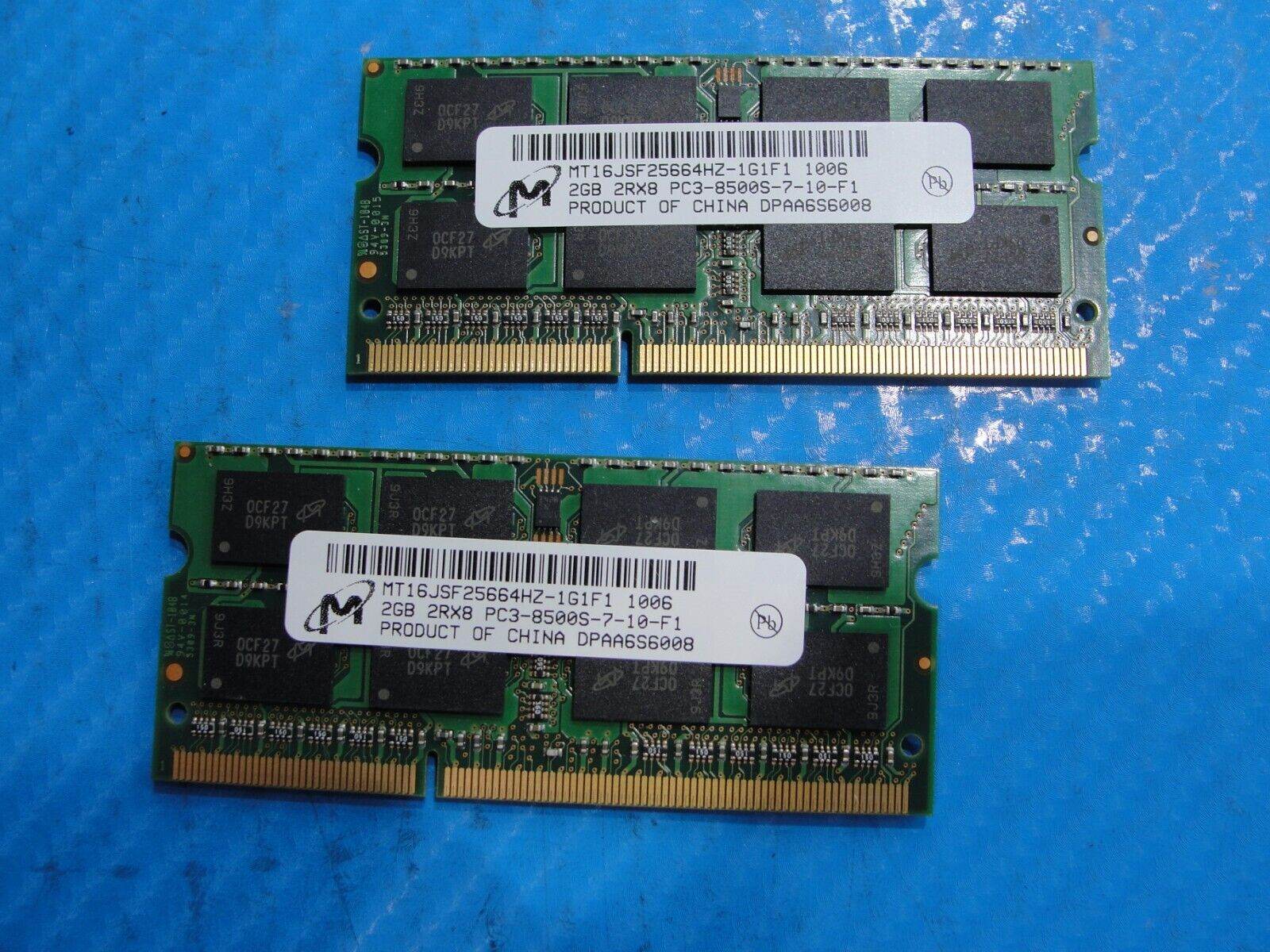 Macbook Pro A1286 Micron 2Gbx2 Memory Ram So-Dimm pc3-8500s MT16JSF25664HZ-1G1F1