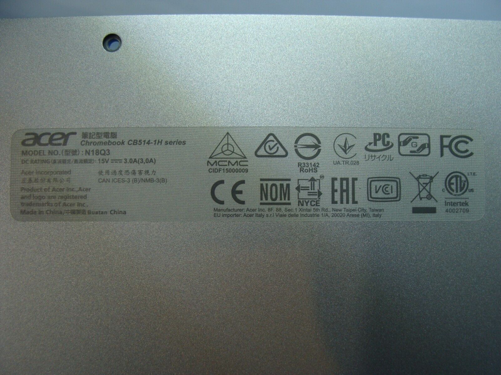 Acer Chromebook CB514-1H-C0FF 15.6" N18Q3 OEM Laptop Bottom Case TFQ35ZAHEATN