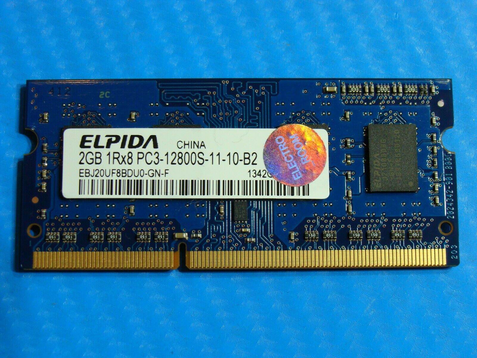 MacBook Pro A1278 SODIMM Elpida 2GB Memory PC3-12800S-11-10-B2 EBJ20UF8BDU0-GN-F - Laptop Parts - Buy Authentic Computer Parts - Top Seller Ebay