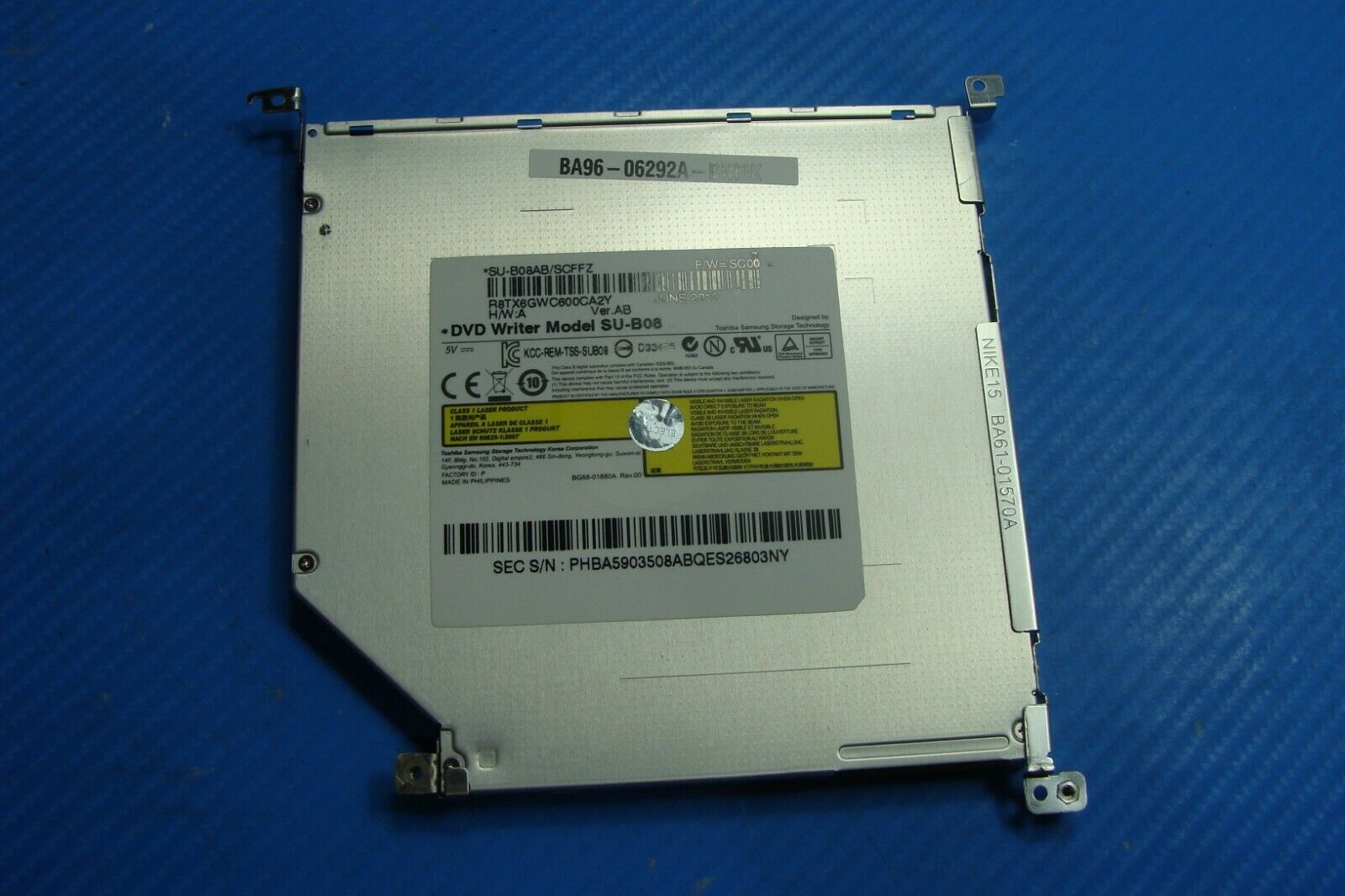 Samsung NP700Z5C-S02UB 15.6" Genuine DVD-RW Burner Drive SU-B08 BA96-06292A - Laptop Parts - Buy Authentic Computer Parts - Top Seller Ebay
