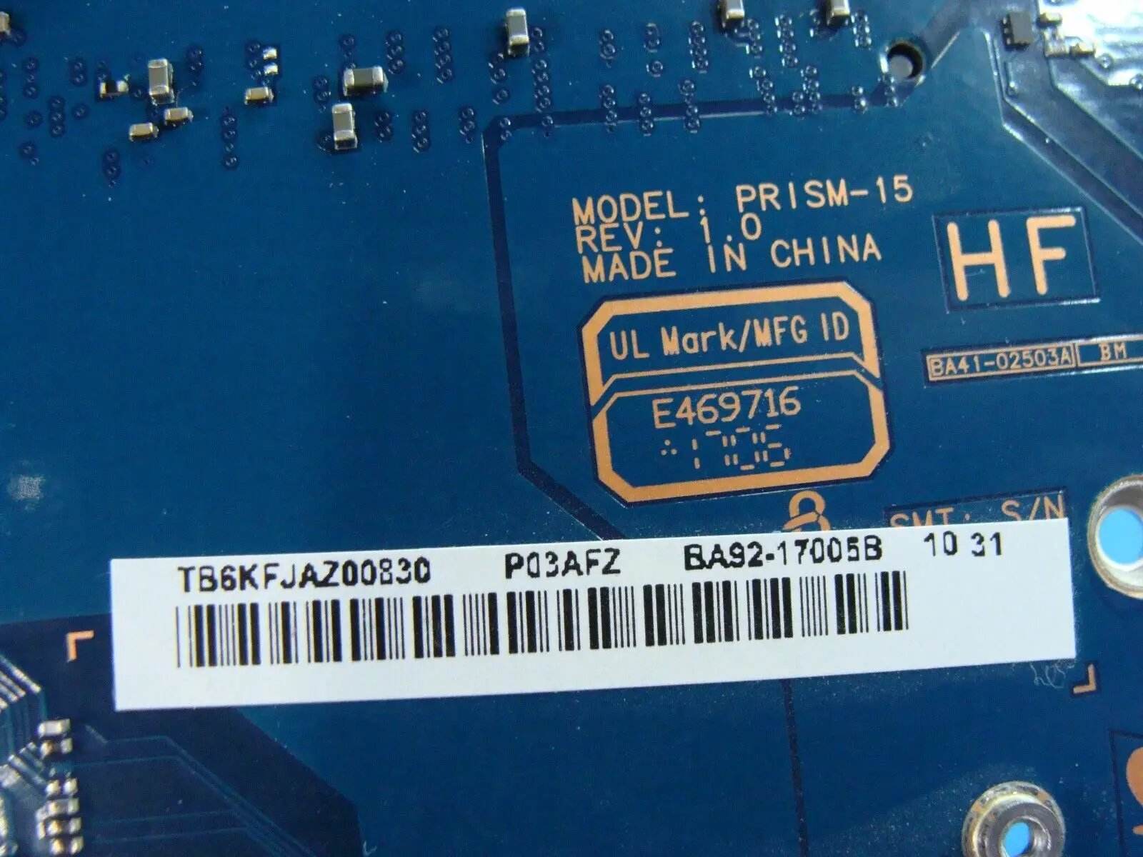Samsung Notebook 7 NP740U5M-X01US i7-7500U 2.7GHz Motherboard BA92-17005B AS IS