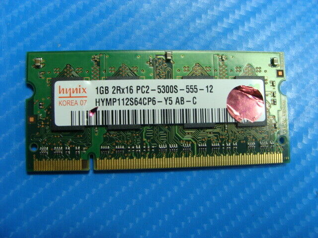 Acer Aspire ONE 11.6" A0751H Hynix SO-DIMM RAM Memory 1GB PC2-5300S Tested Laptop Parts - Replacement Parts for Repairs